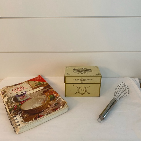 Metal Ohio Art Company Recipe Card Holder Box 1970s Rustic Farmhouse Vintage MCM - Picture 2 of 15